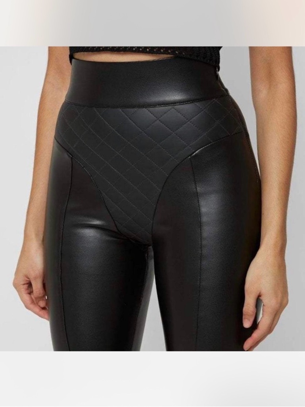 Manière de Voir Quilted Vegan Leather Leggings Pants NWT Sz 6